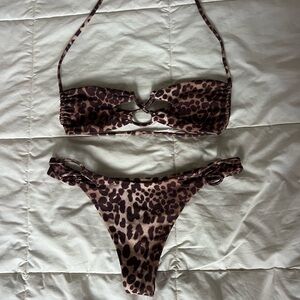 Elegant Black and White Patterned Bikini